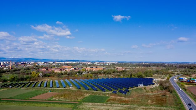 Solar panel produces green, environmentaly friendly energy.