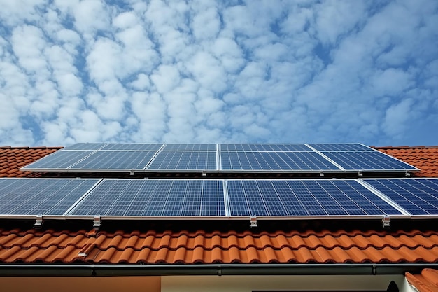 Photo a solar panel on a roof with the word solar on it