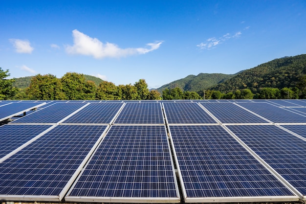 solar panel on sky background