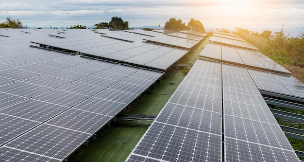 Solar panel under sunlight