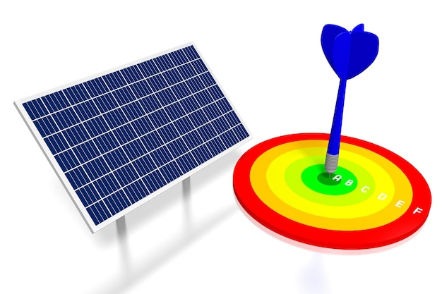 Solar panels concept 3D illustration