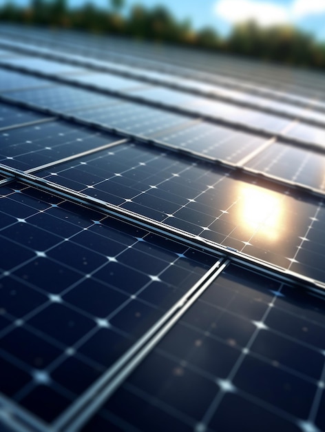 Solar panels photovoltaic alternative electricity source selective focus