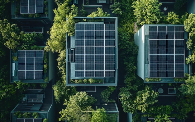 Solar panels powering ecofriendly homes