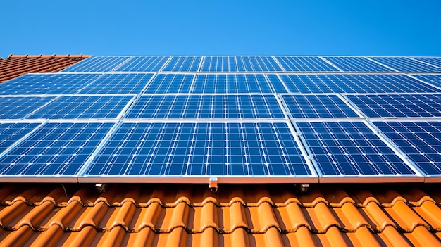 Solar Panels on a Roof Clean Energy Sustainable Future Renewable Resources Residential Solar