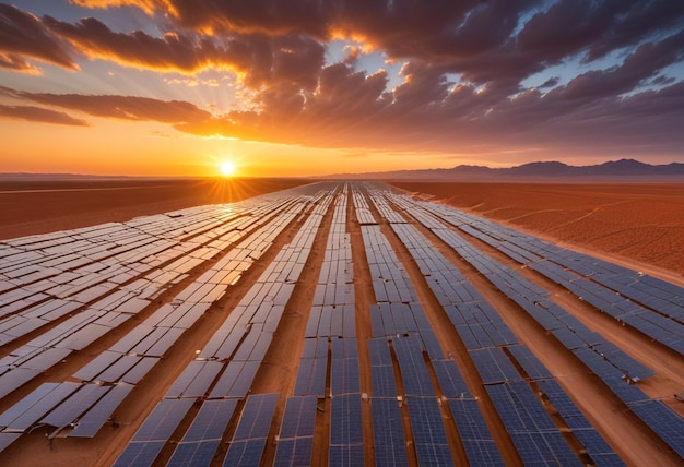 solar panels on a roof with the sun setting behind them