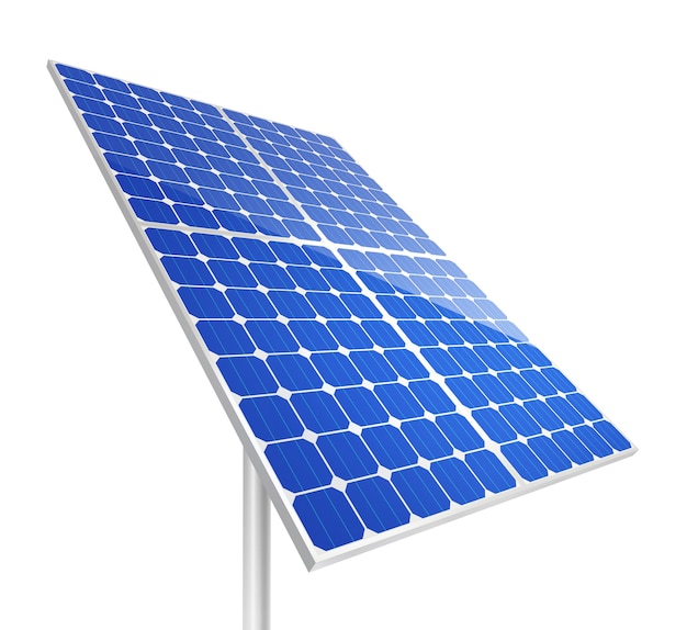 Solar panels on white background