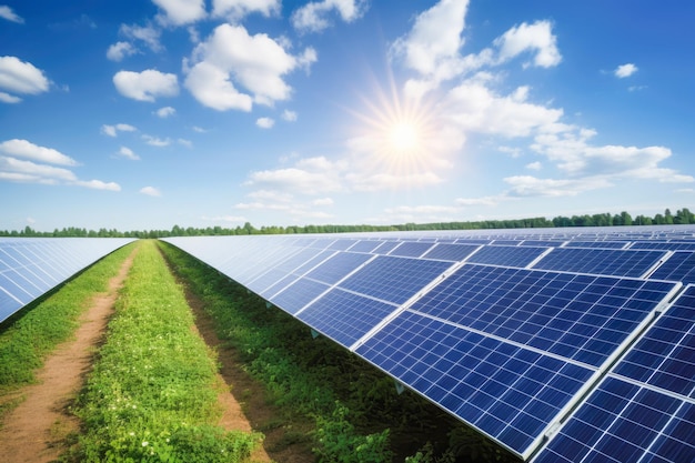 Solar Revolution Renewable energy through photovoltaic technology empowers ecological progress generating green electricity as an alternative power source