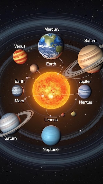 Photo solar system and all the planets in our solar system