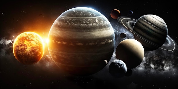 Solar system and all the planets in our solar system