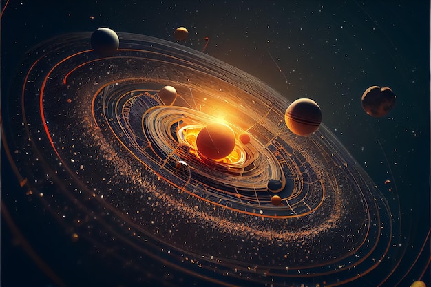 Solar system planets around sun scientific information AI