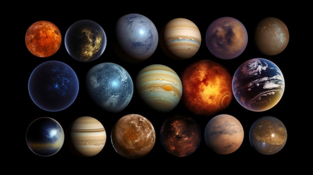 Solar System planets and certain moons Generative AI