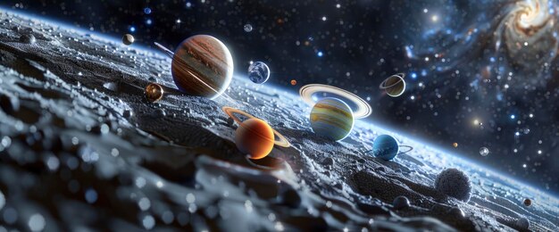 Photo a solar system tour with augmented reality models