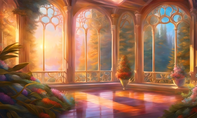 Solarium Between the Pines Wallpaper