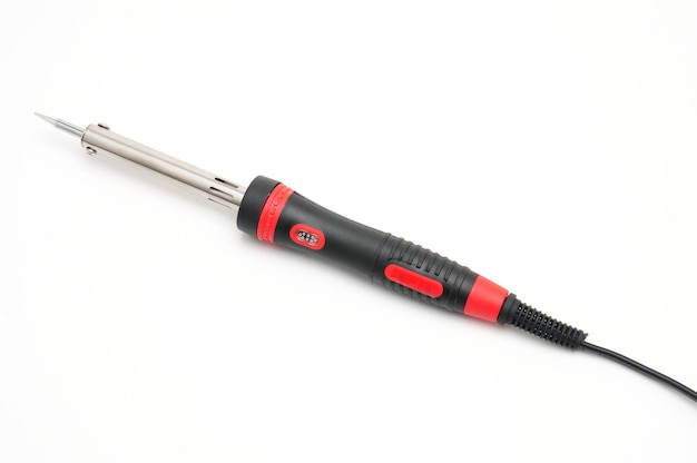 Soldering iron for electricians on an isolated white background