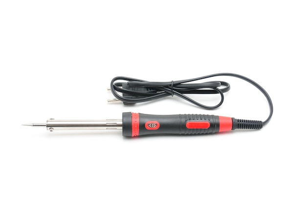 Soldering iron for electricians on an isolated white background