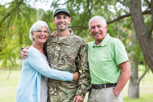 Soldier reunited with his parents