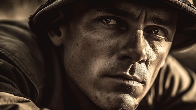 A soldier's face is shown in this image from the film'the last soldier '