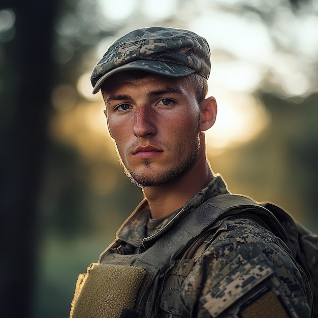 Photo soldier in uniform