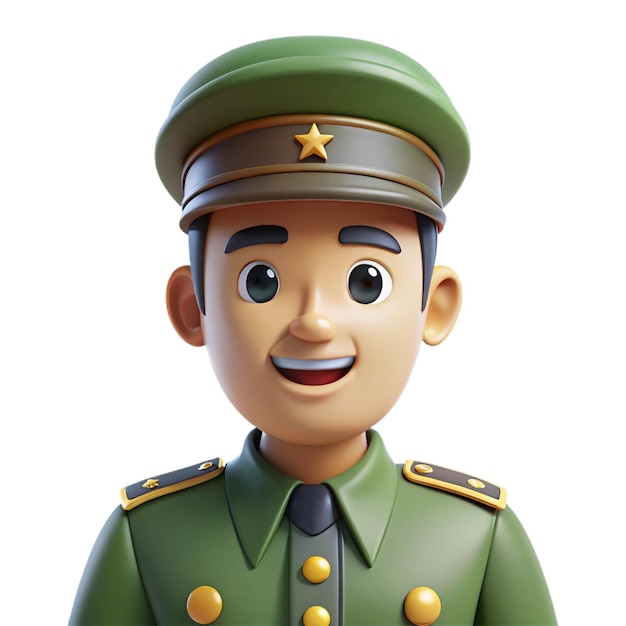 Photo the soldier wearing uniform in 3d element