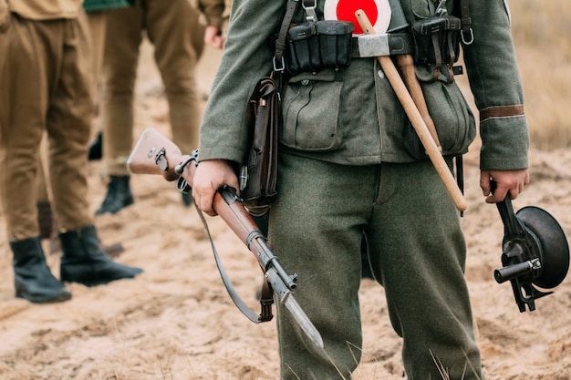 Soldier Wehrmacht, World War II with a rifle in his hands