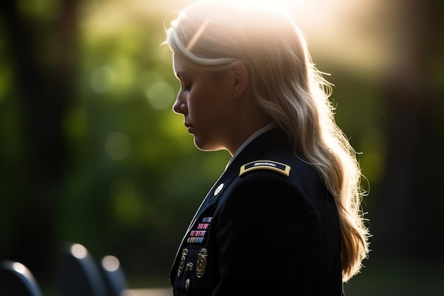 soldier with sad face memorial day celebration photo concept