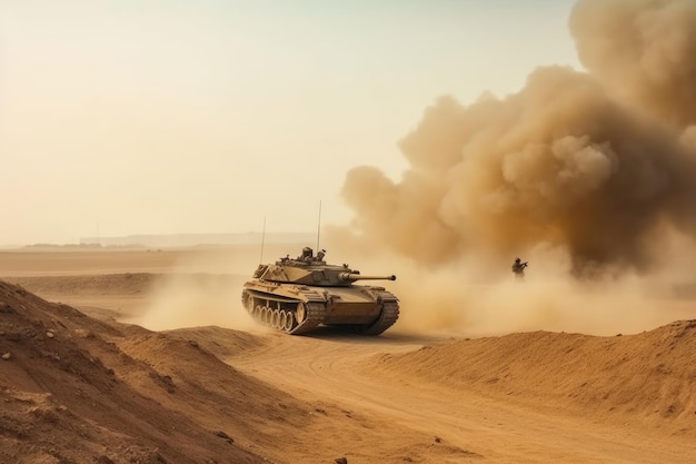 Soldiers stand on a hill in front of a smoke filled sky.