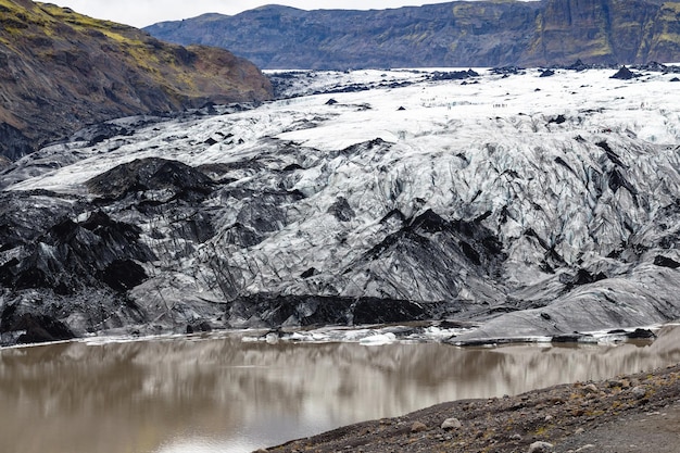 Solheimajokull glacier in Iceland in september