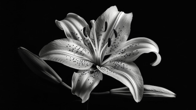 Photo a solid black background of lily