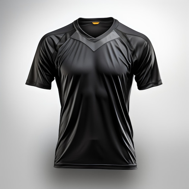 Solid black Color Soccer jerseys mockup isolated on white background generative ai