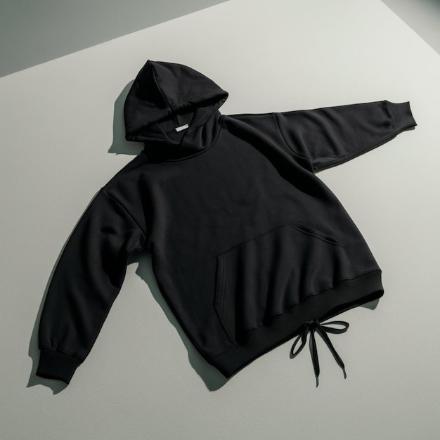 Solid Black Hoodie Mockup Design 1