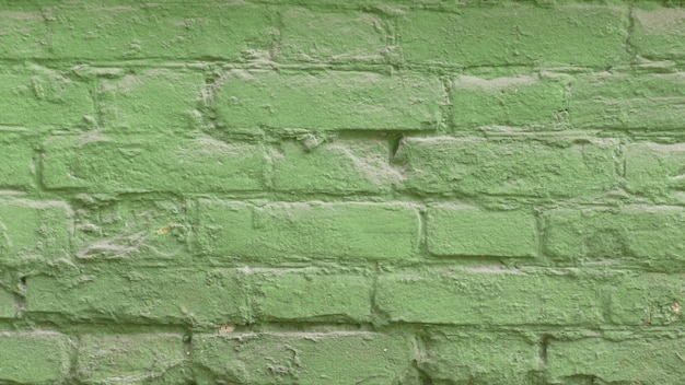 Solid Green Brick Wall Pattern Texture as Urban background and backdrop.