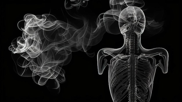 Solid super black background smoke stroke vapor cigarette