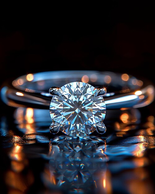 Solitaire Diamond Engagement Ring Platinum Wallpaper