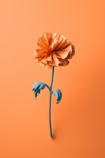 Photo a solitary flower against a solid background