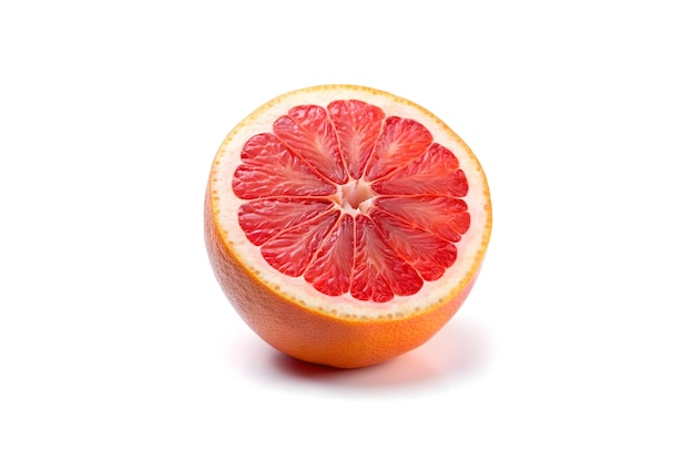 A solitary juicy grapefruit lobe in closeup