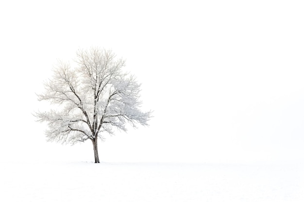 Solitary Tree in a Snowy Field