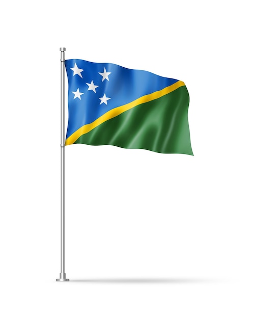 Solomon Islands flag isolated on white