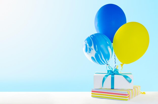 Solorful balloons and gifts for the holiday