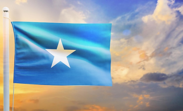 somalia country flag, isolated 3d waving flag,