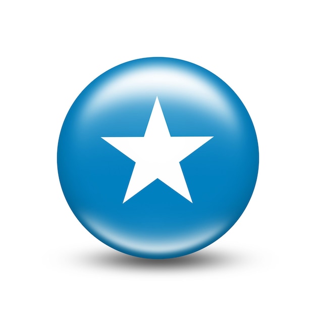 Somalia country flag in sphere with white shadow - illustration