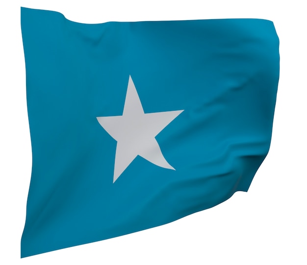 Somalia flag isolated. Waving banner. National flag of Somalia