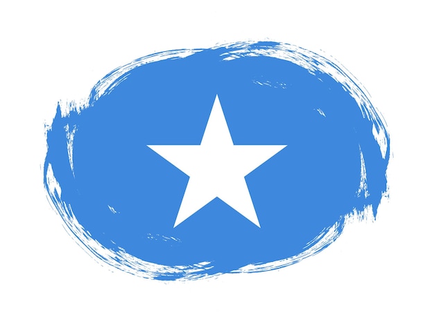 Somalia flag in rounded stroke brush background