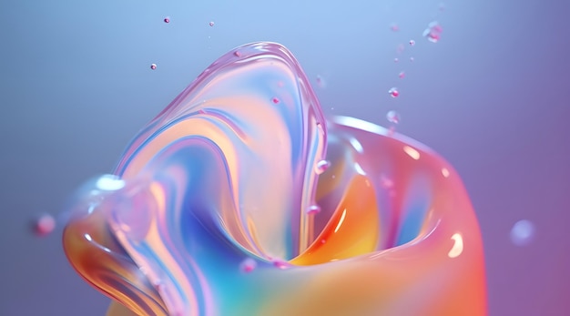 Some colorful liquids with edges 3d abstract liquid colorful shapes