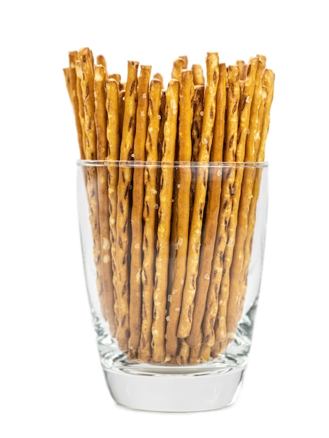 Some fresh made Sal Sticks close up shot isolated on white