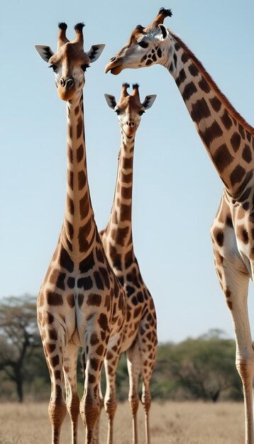 Photo some giraffes in the wild