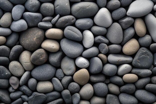 Some gray pebbles laid on the ground AI generated