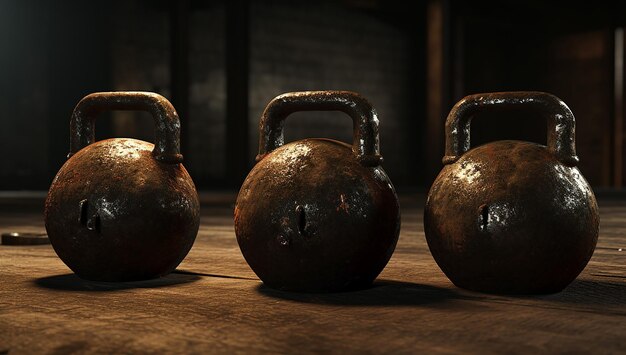 Photo some old kettlebells in the 32k style