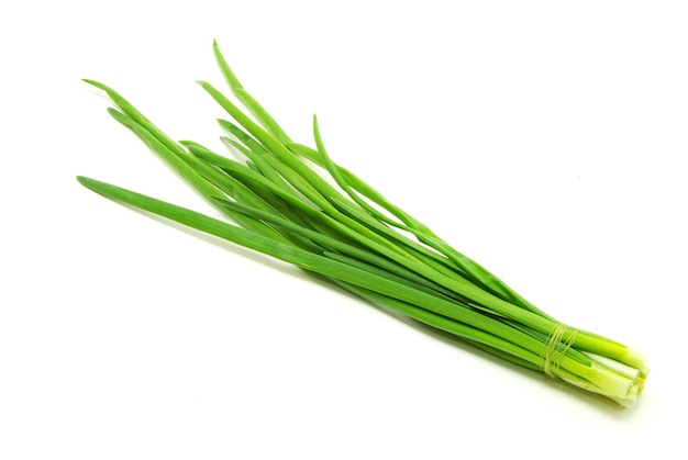 Some spring onion isolated on the white background