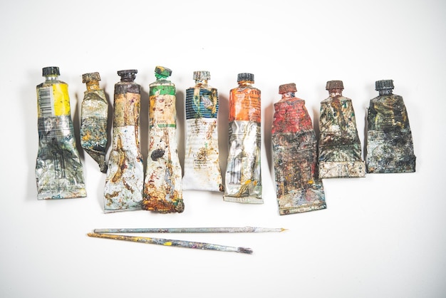 Some tubes of painter's oil paints