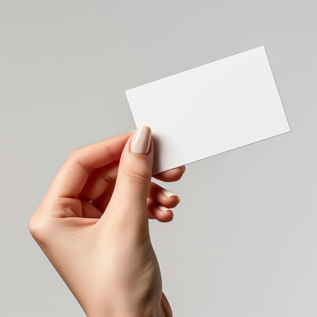 Someone holding a blank business card in their hand Hand Stock Photos